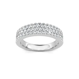 0.80ctw 3-Row Diamond Pave Band