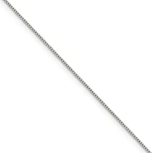 0.8mm, Sterling Silver, Solid Box Chain Necklace