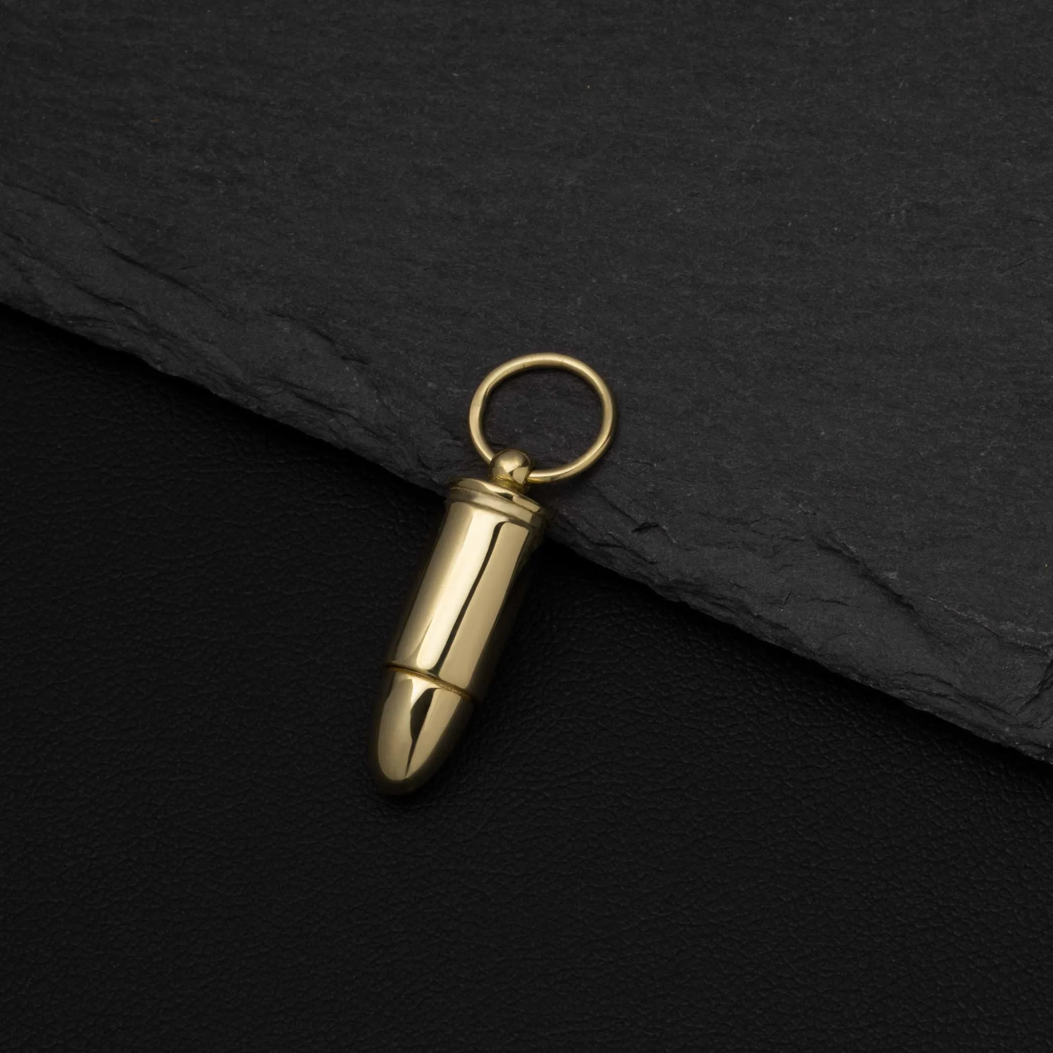 1 1/4" Magnum Bullet Pendant Solid 10K Yellow Gold