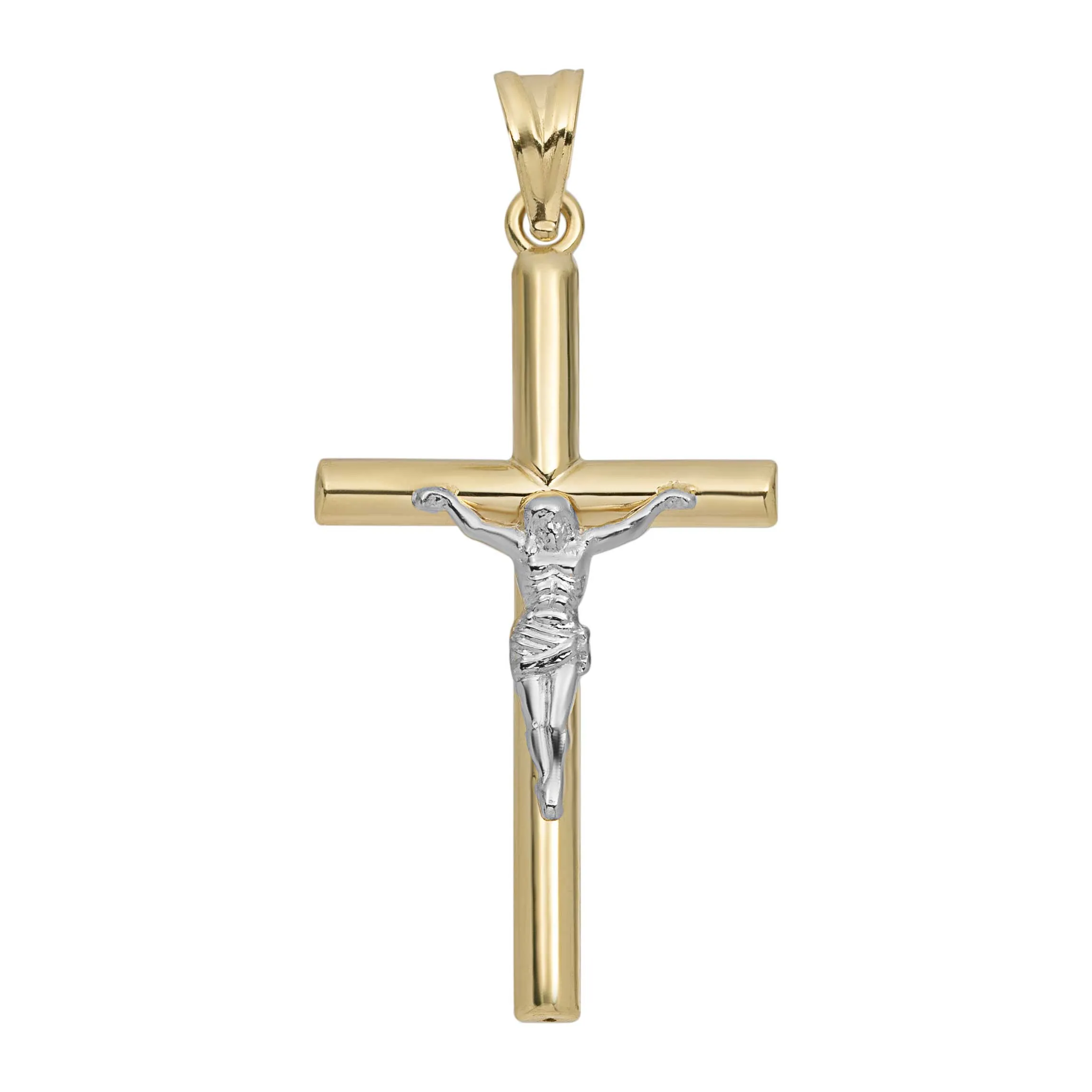 1 3/4" Jesus Cross Crucifix Pendant 10K Yellow Gold