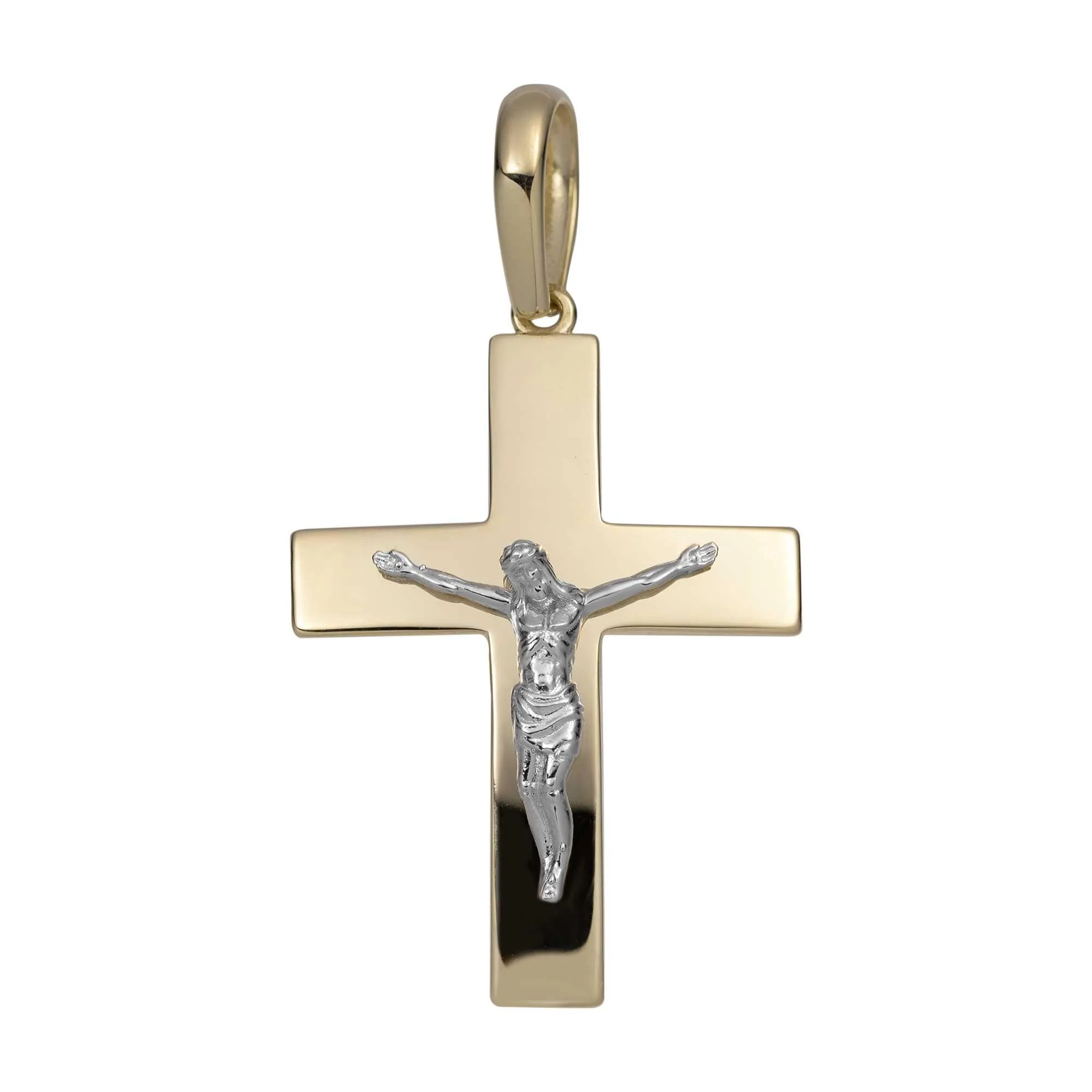 1 3/4" Jesus Cross Crucifix Pendant 14K Yellow Gold