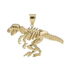 1 3/4" T-Rex Dinosaur Pendant Solid 10K Yellow Gold