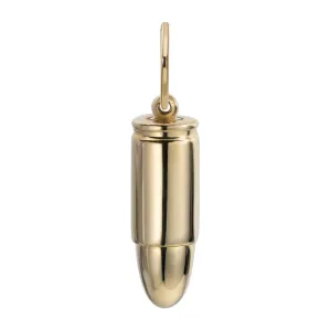 1 3/8" Magnum Bullet Pendant Solid 10K Yellow Gold