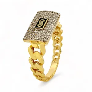 10k yellow gold classic pave original Monaco ring-M002