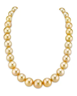 13-15mm Golden South Sea Pearl Necklace - AAAA Quality