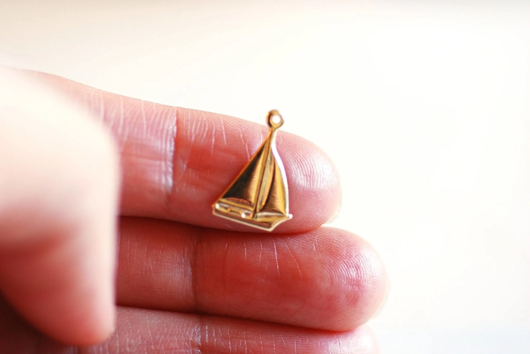 14K Gold Wholesale Filled Sailboat Charms -10mm x 15mm,sail boat ship charm, beach, ocean, sea, parasailing, sterling silver sailboat