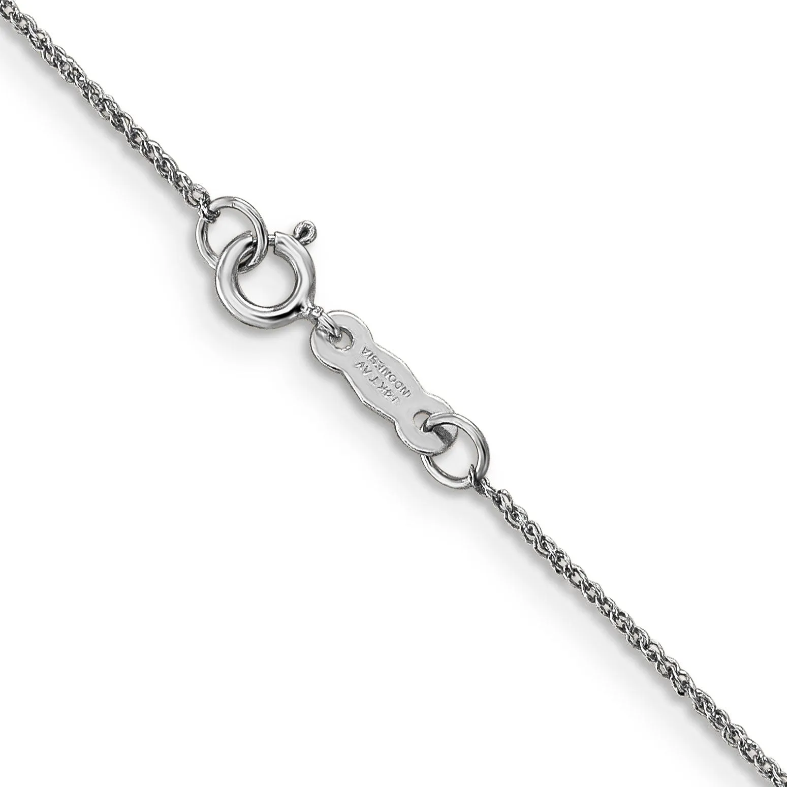 14K White Gold 0.70mm Polished Solid Ropa Chain