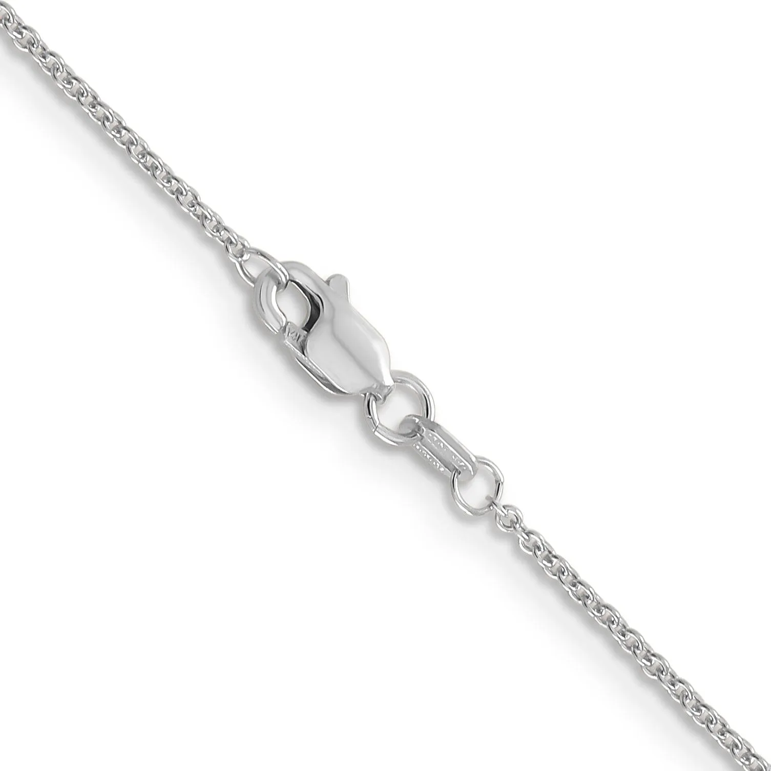 14k White Gold 0.70mm Round Link Cable Chain