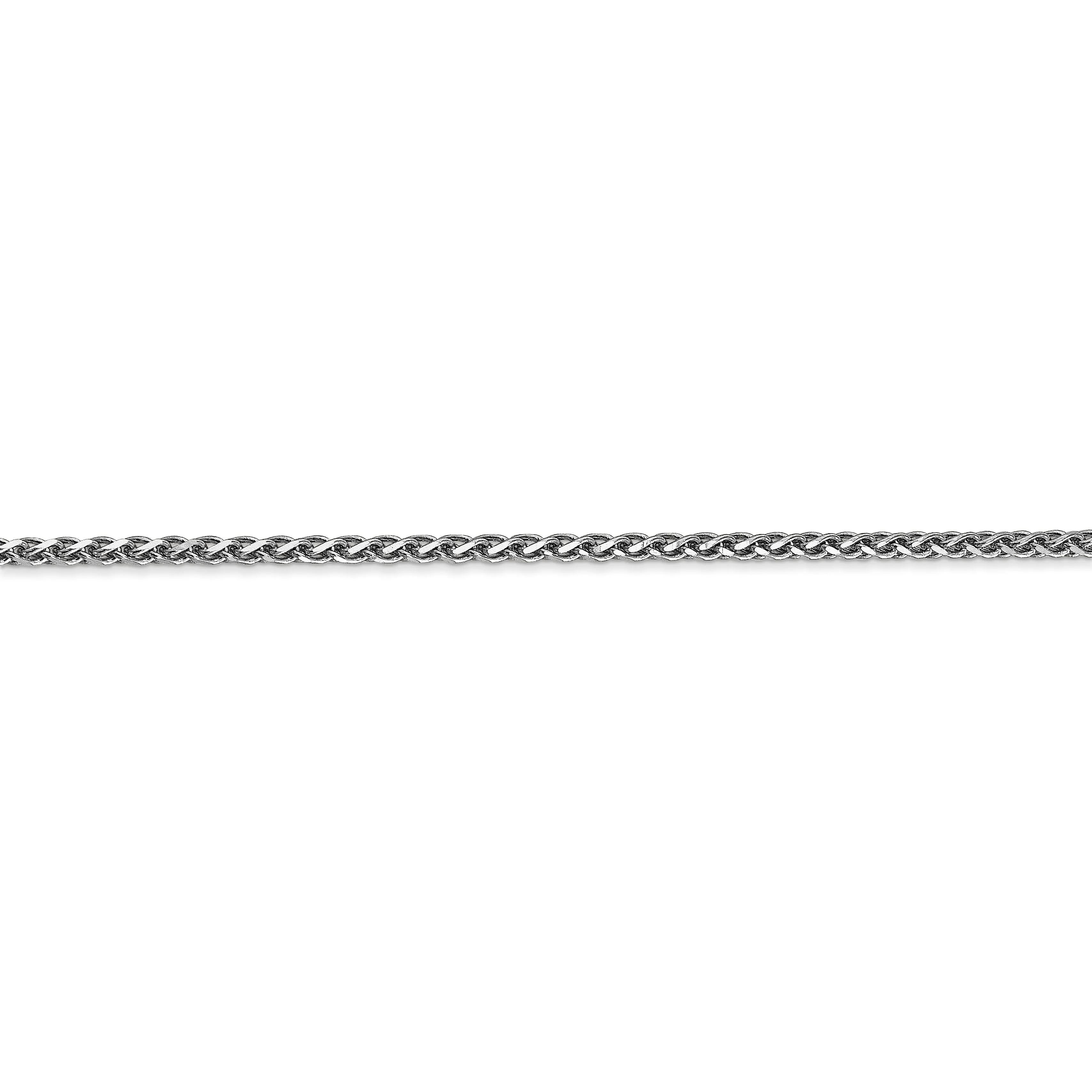 14k White Gold 1.80mm Diamond Cut Spiga Chain