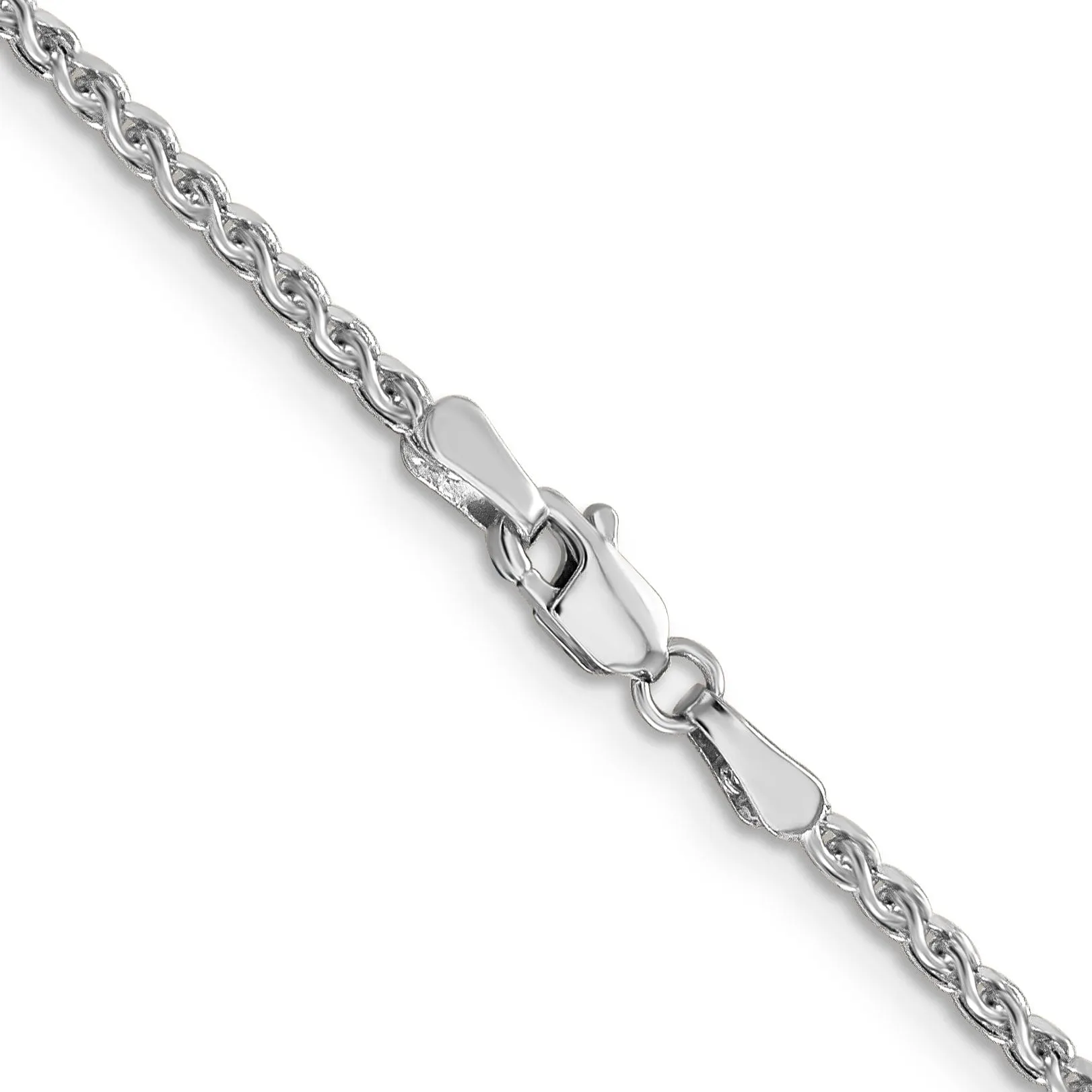 14k White Gold 1.80mm Diamond Cut Spiga Chain