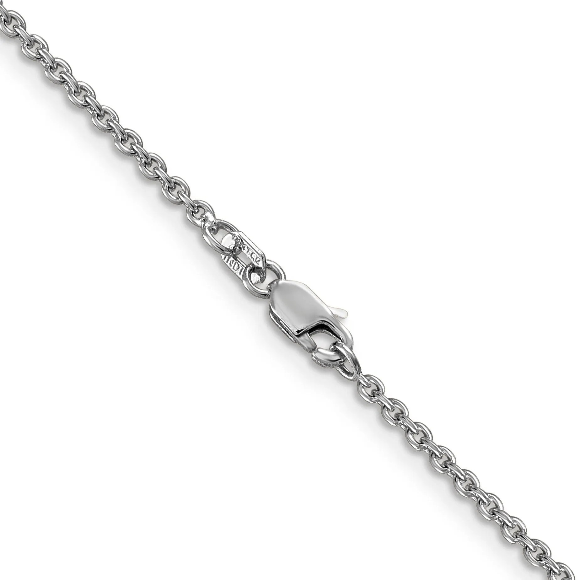 14k White Gold 1.90mm Solid Polish Cable Chain