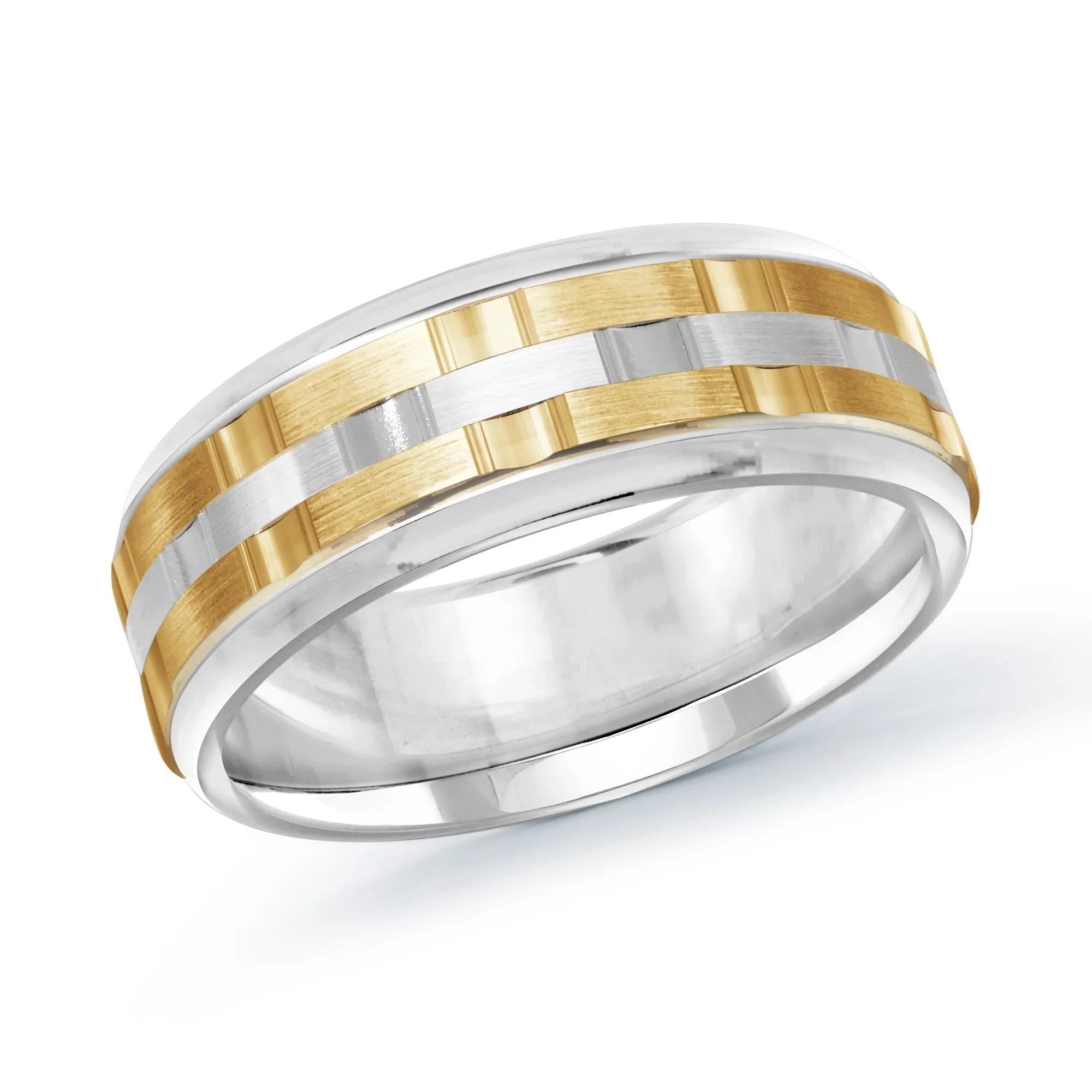 14K White Gold with 14K Yellow Gold Ring from the Executif Collection by Malo - MRD-083-8WY