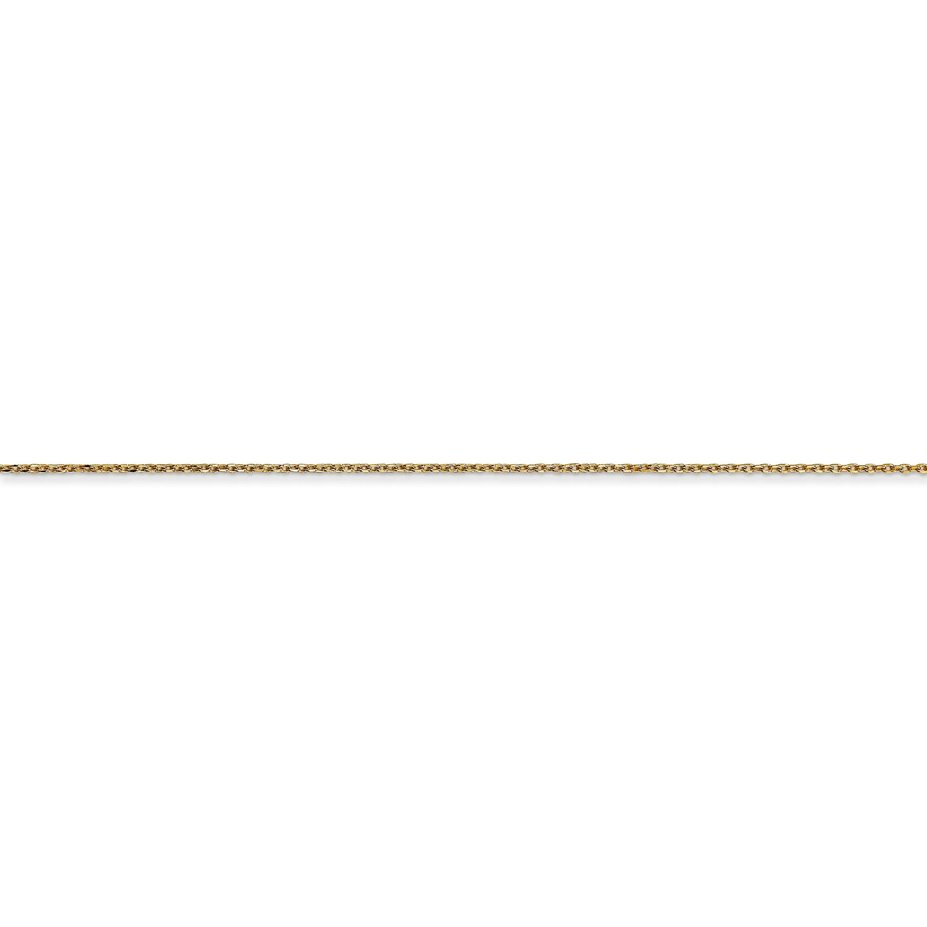 14k Yellow Gold 0.50mm Solid D.C Cable Chain