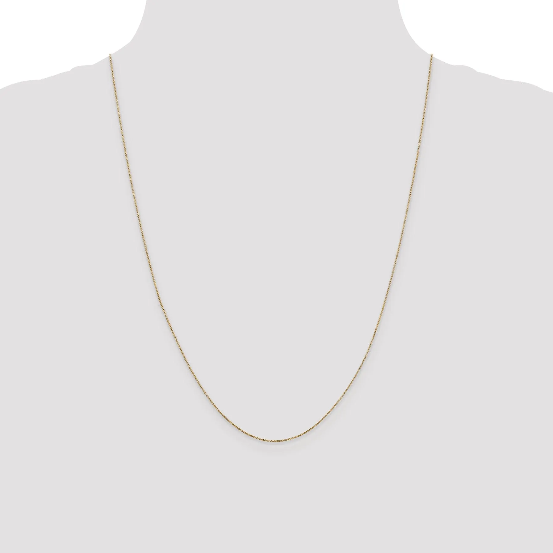 14k Yellow Gold 0.50mm Solid D.C Cable Chain