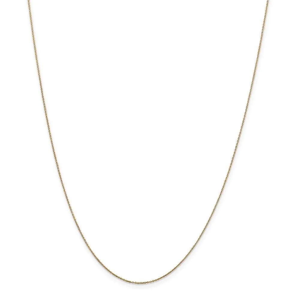 14k Yellow Gold 0.50mm Solid D.C Cable Chain