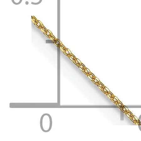 14k Yellow Gold 0.50mm Solid D.C Cable Chain