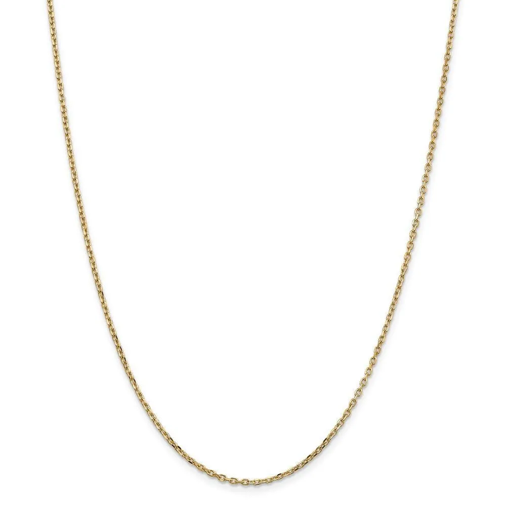 14k Yellow Gold 1.80mm Round Link Cable Chain