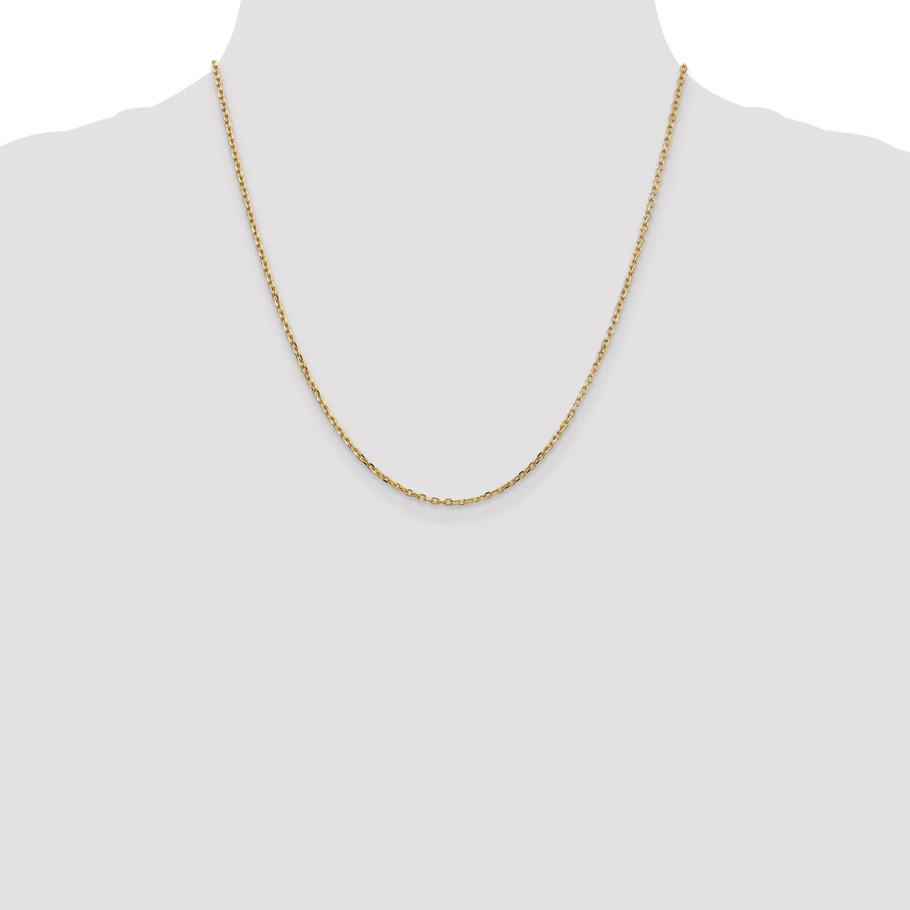 14k Yellow Gold 1.80mm Round Link Cable Chain