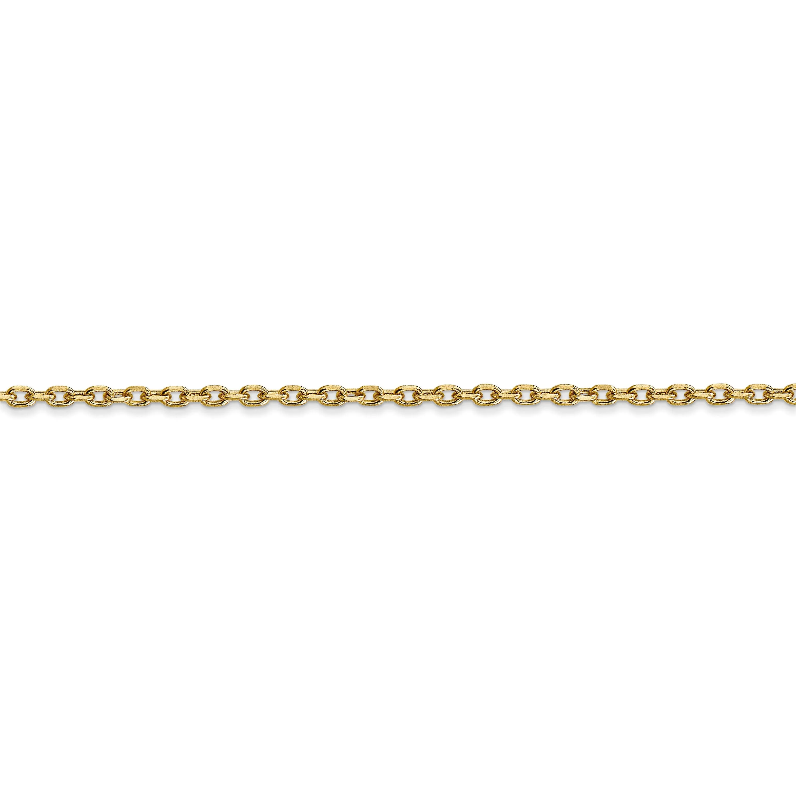 14k Yellow Gold 1.80mm Round Link Cable Chain