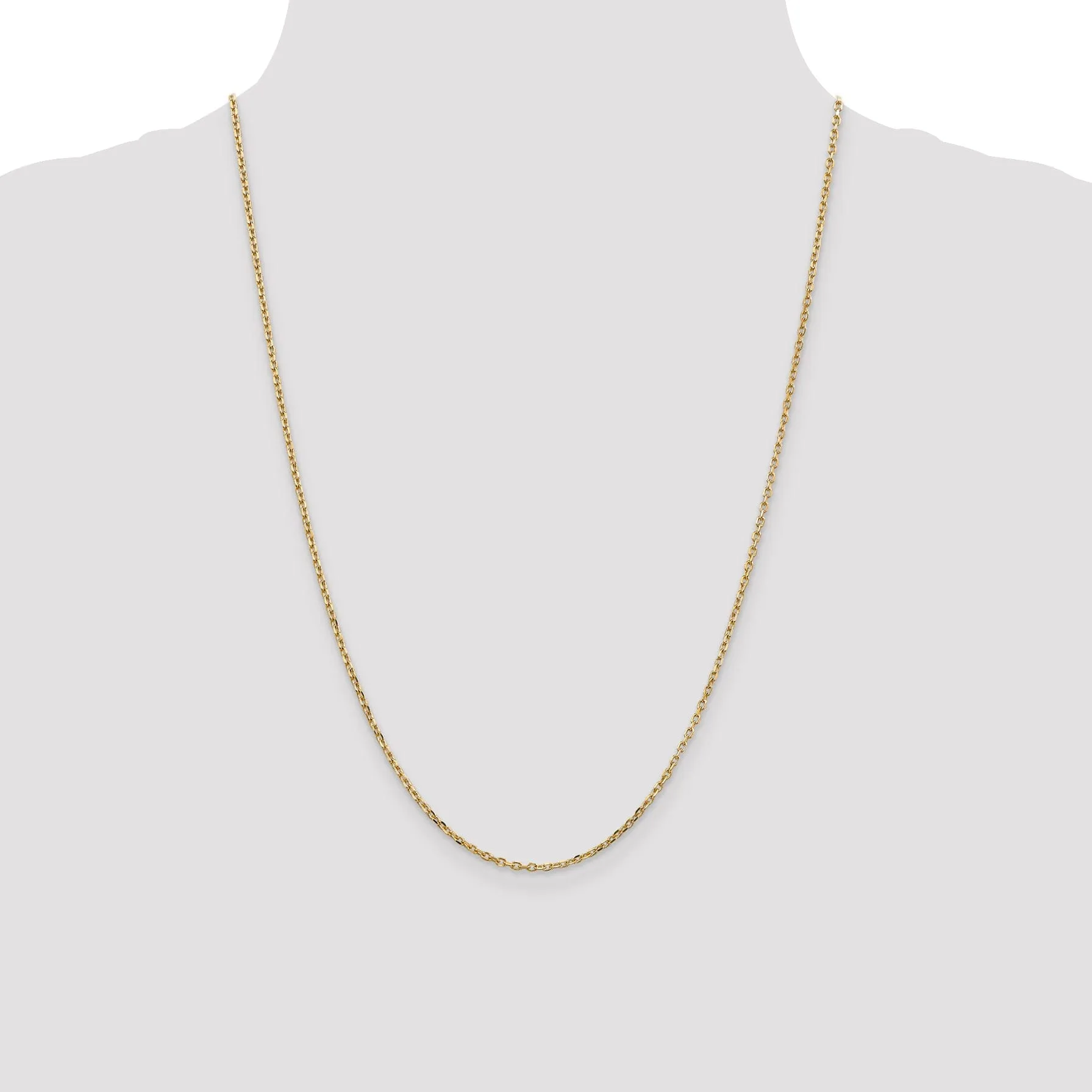 14k Yellow Gold 1.80mm Round Link Cable Chain