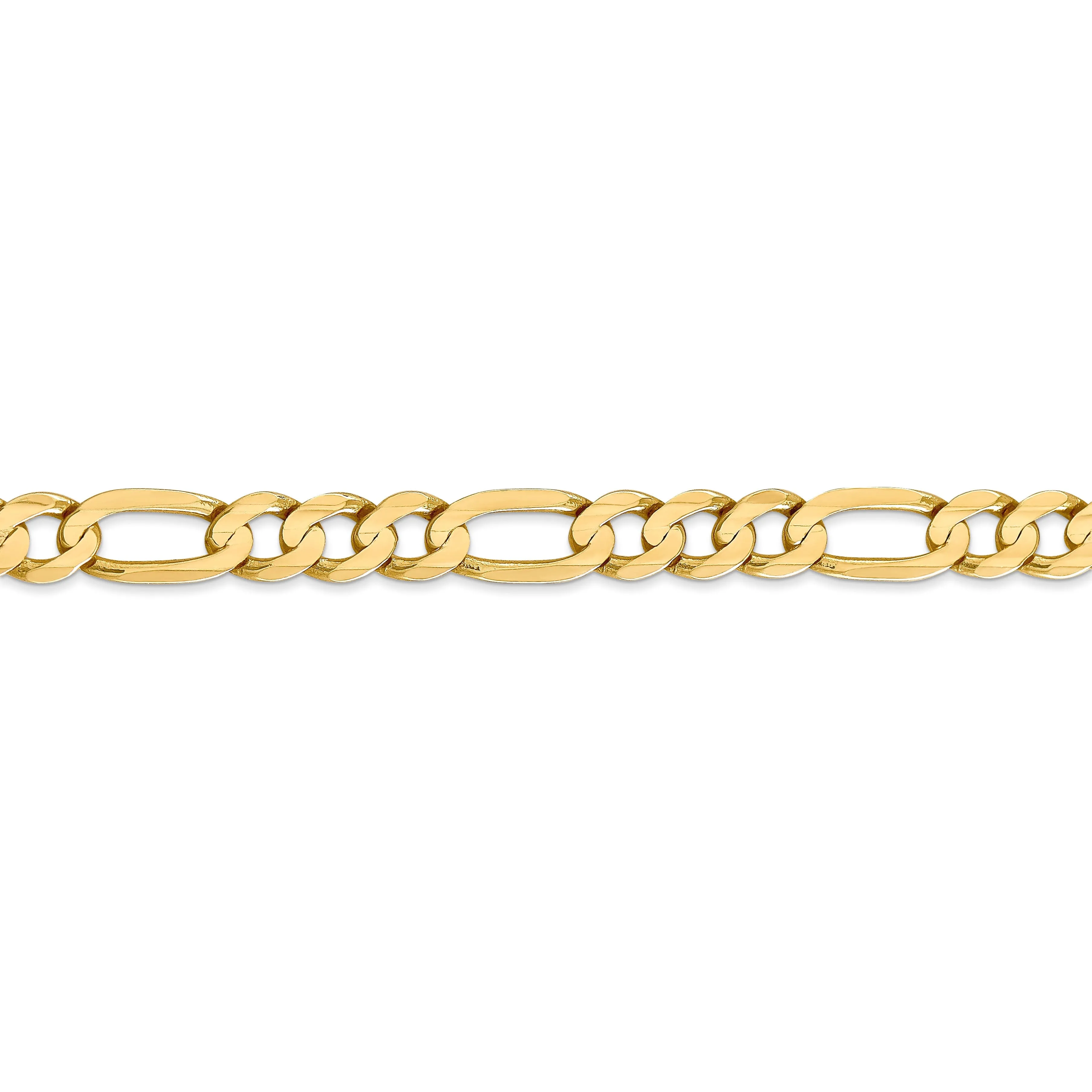 14k Yellow Gold 6.75m Concave Open Figaro Chain