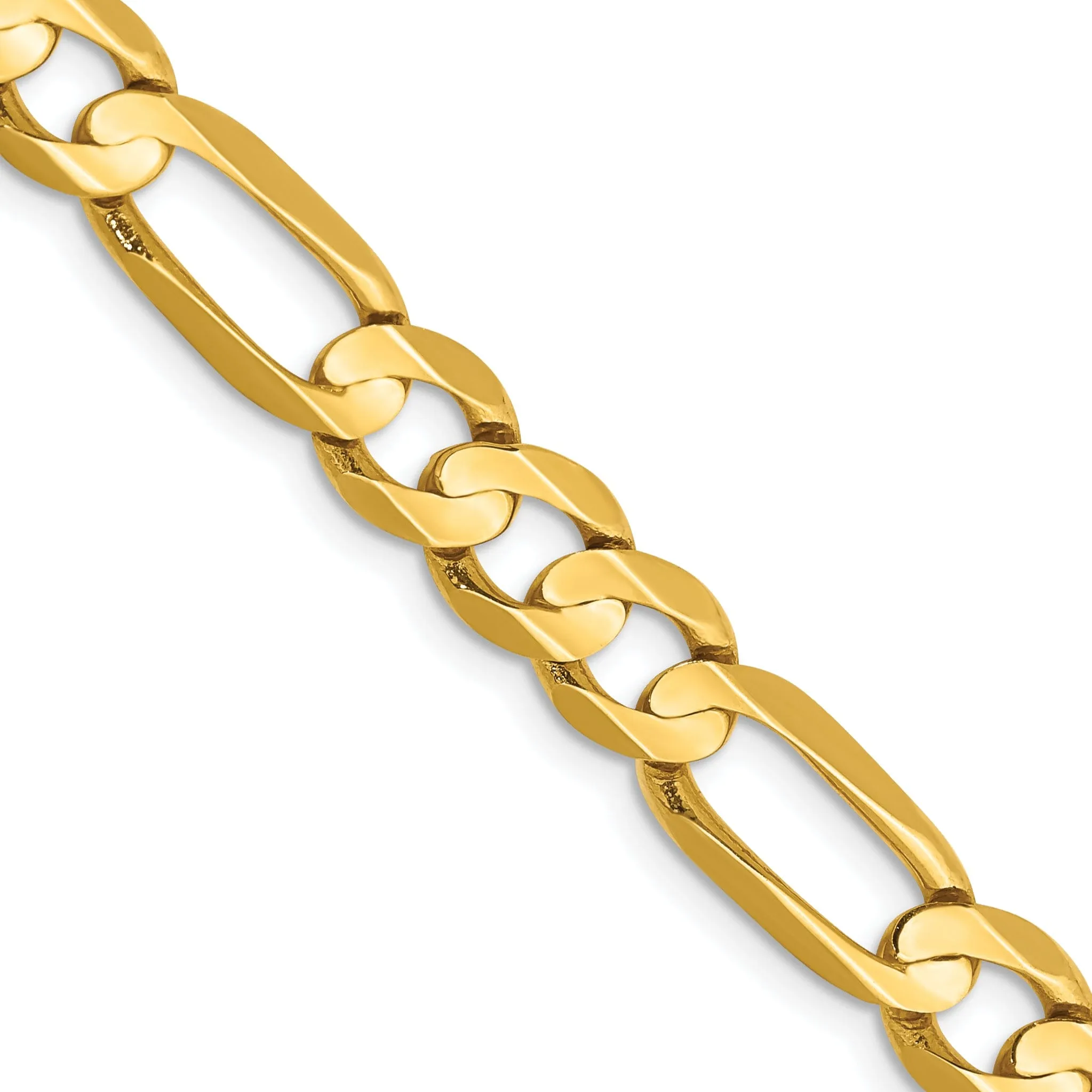 14k Yellow Gold 6.75m Concave Open Figaro Chain