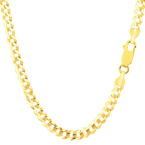 14k Yellow Gold Comfort Curb Chain Necklace, 4.7mm