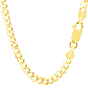 14k Yellow Gold Comfort Curb Chain Necklace, 5.7mm