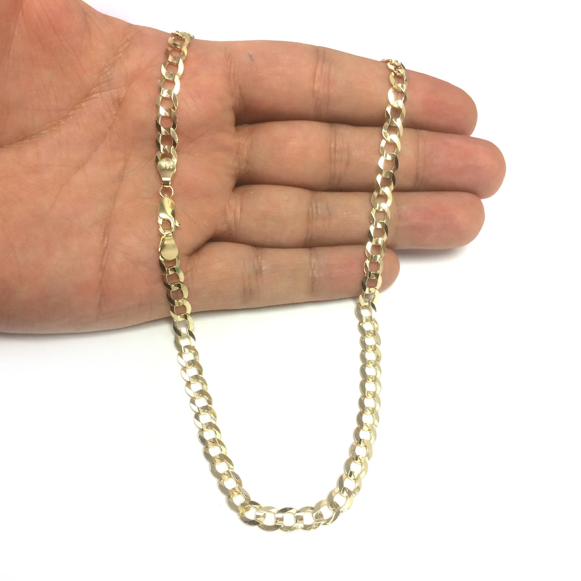 14k Yellow Gold Comfort Curb Chain Necklace, 5.7mm