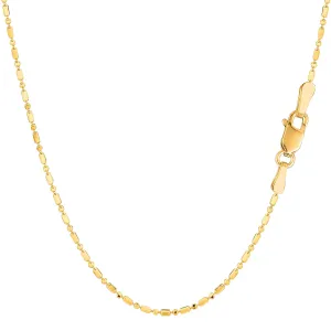 14k Yellow Gold Diamond Cut Bead Chain Necklace, 1.2mm