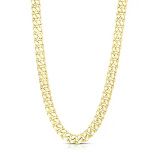 14k Yellow Gold Miami Cuban Link Chain Necklace, Width 4mm