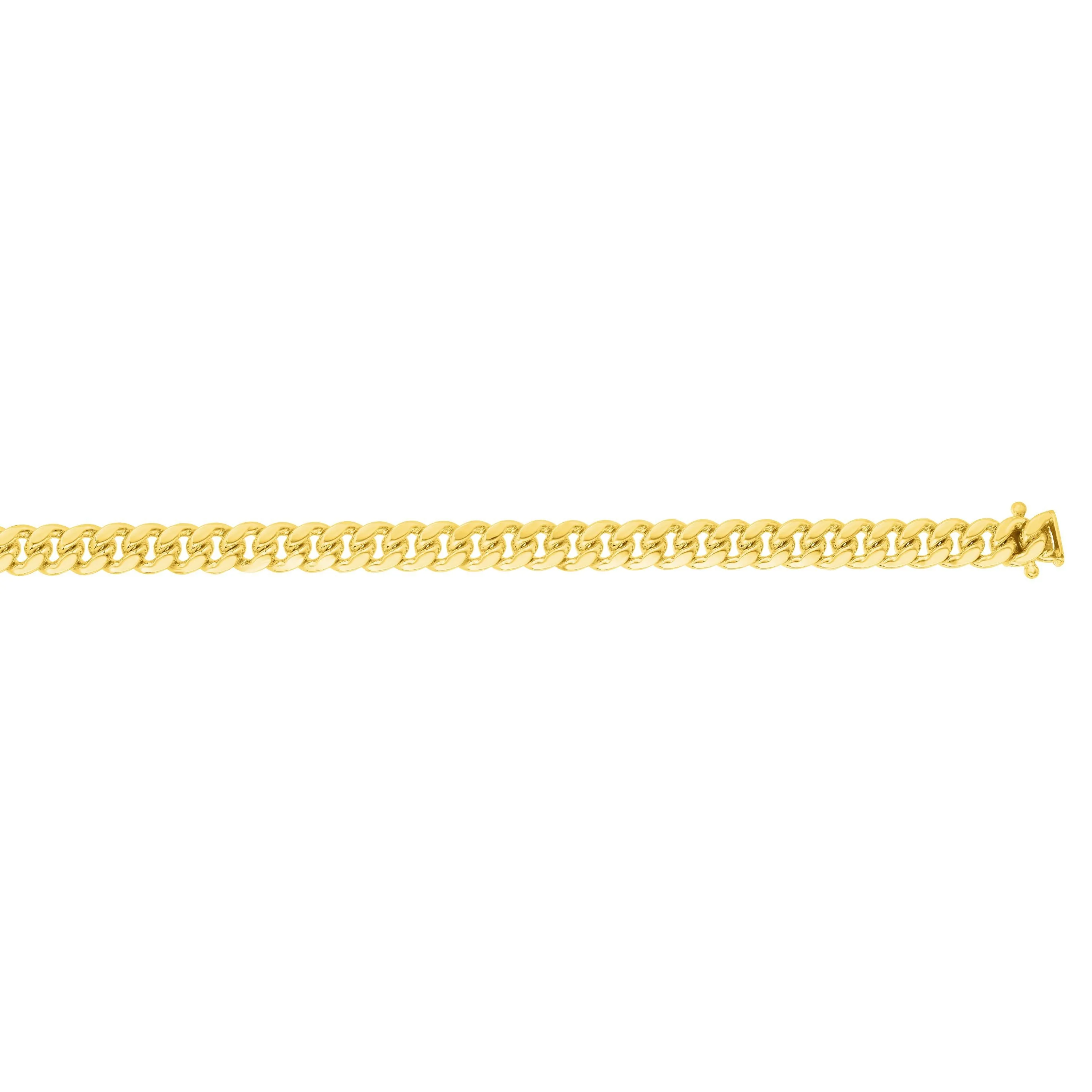 14k Yellow Gold Miami Cuban Link Chain Necklace, Width 4mm