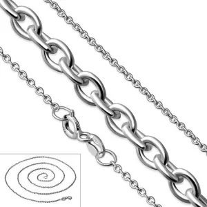 1.5mm-Wide | Sterling Silver Oval Link Cable Chain