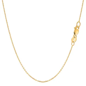 18k Yellow Gold Cable Link Chain Necklace, 0.7mm