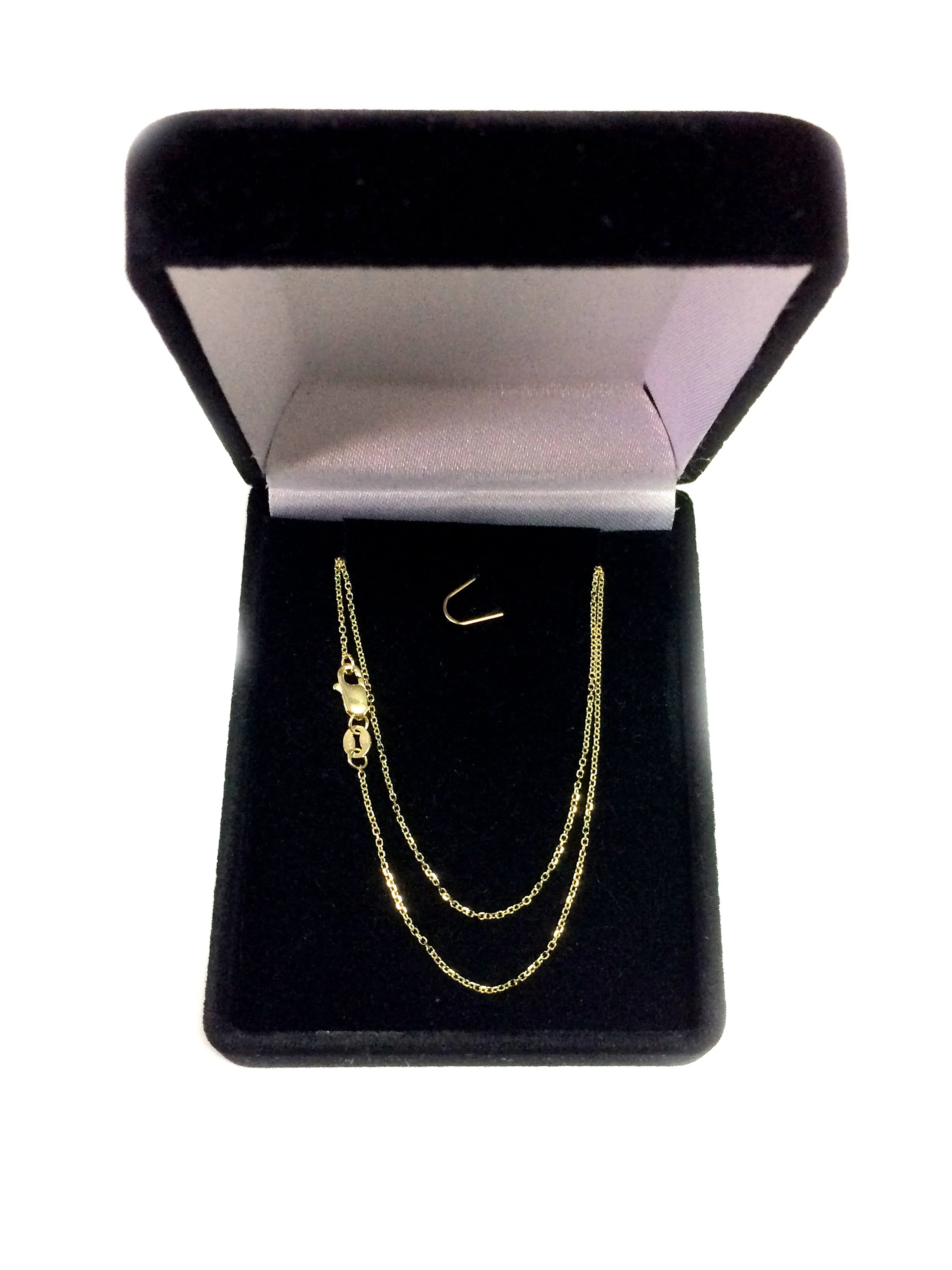 18k Yellow Gold Cable Link Chain Necklace, 0.7mm