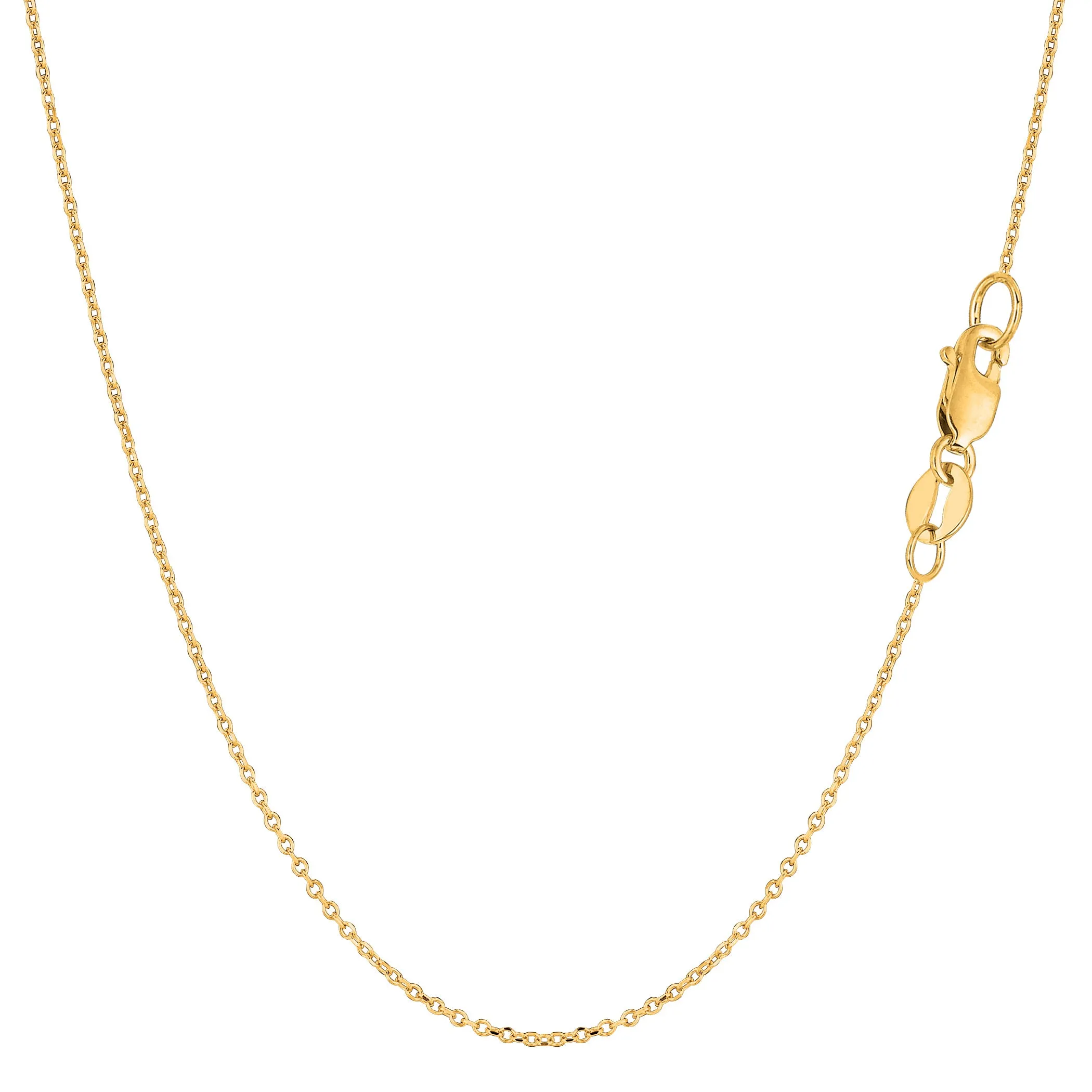 18k Yellow Gold Cable Link Chain Necklace, 0.7mm