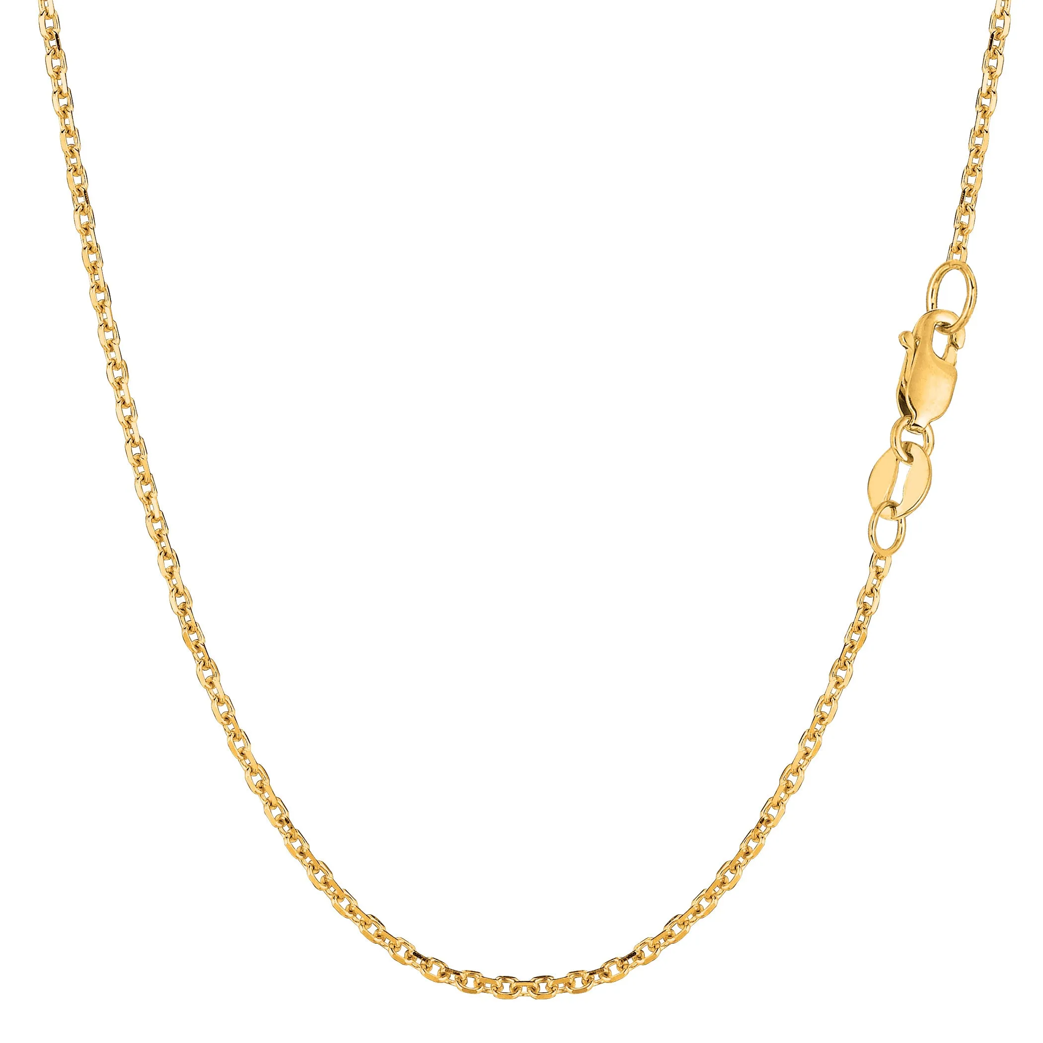 18k Yellow Gold Cable Link Chain Necklace, 1.5mm