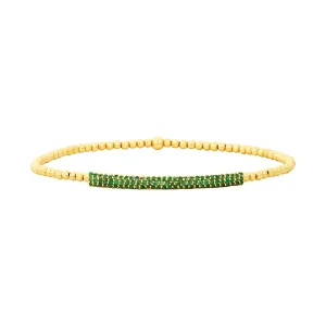 2MM Signature Bracelet with 14K Tsavorite Bar