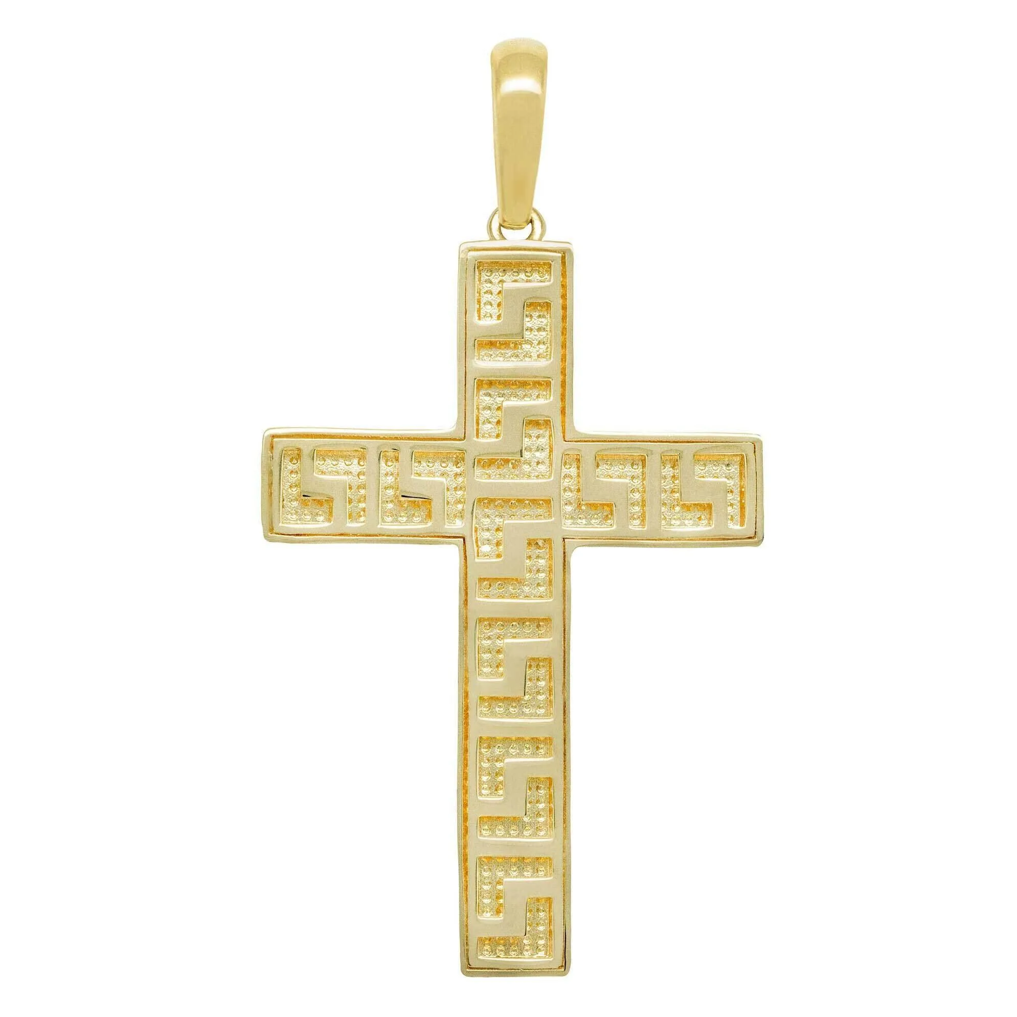 2" Polished Jesus Crucifix Cross Pendant Solid 14K Yellow Gold