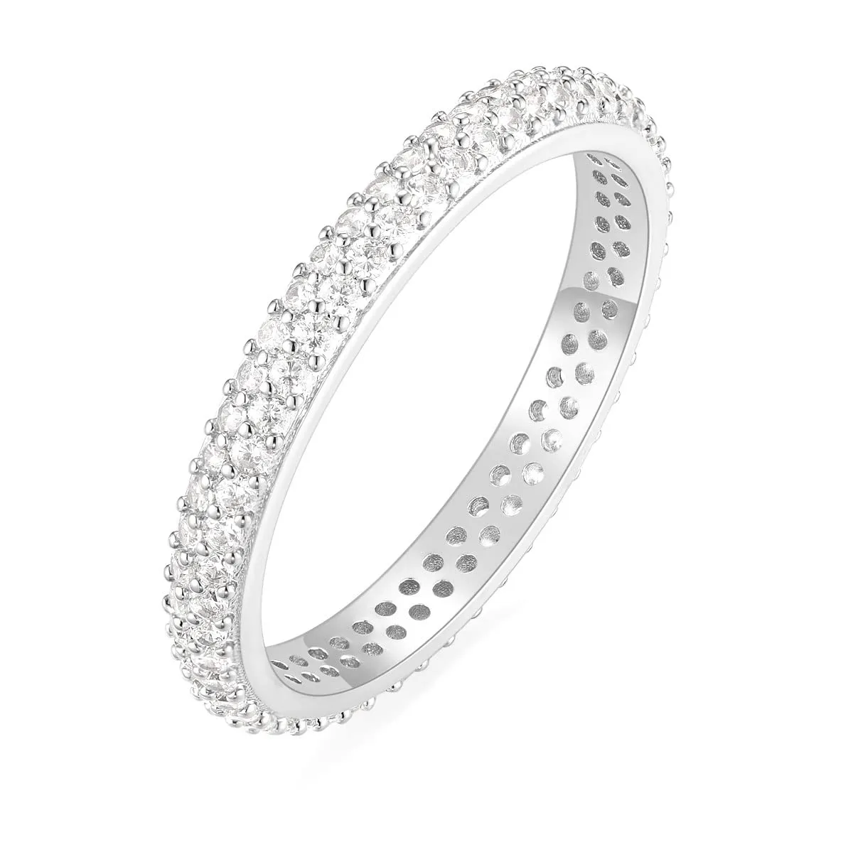 3mm Anniversary Double Row Eternity Wedding Ring