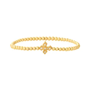 3MM Signature Bracelet with 14K Diamond Cross Bead