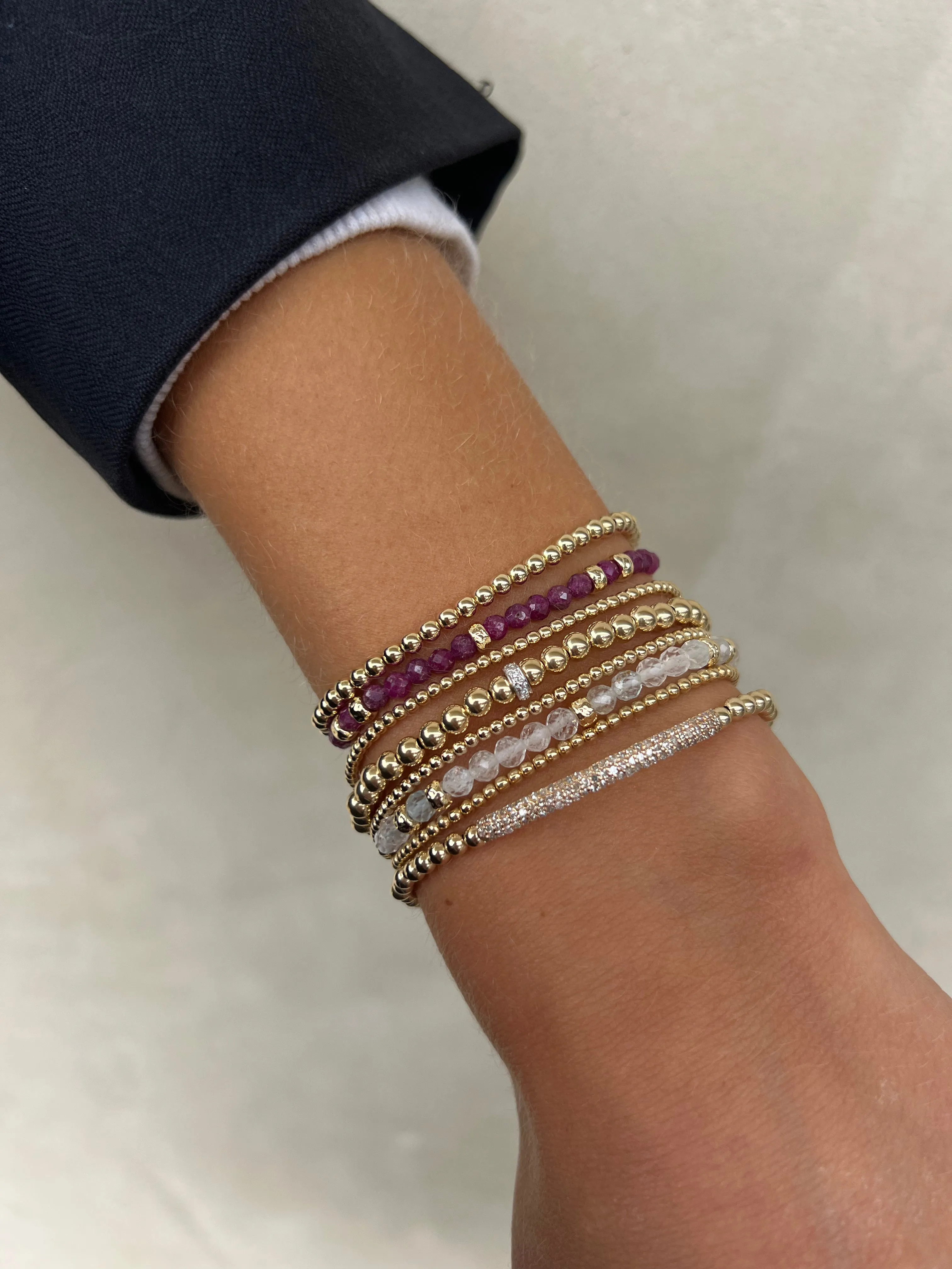 4MM Signature Bracelet with 14K Diamond Rondelle