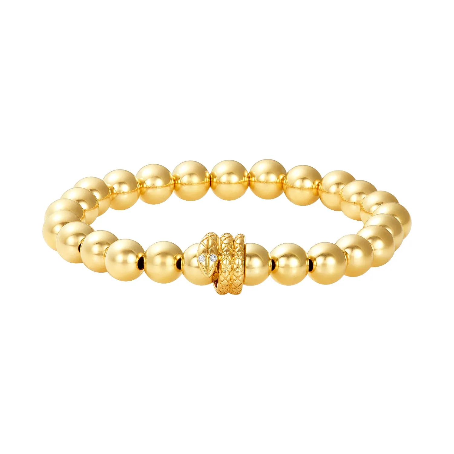 7mm Signature Bracelet with a 14k Snake Rondelle