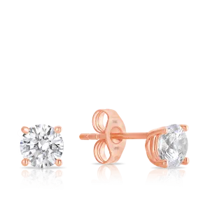 9ct Rose Gold Cubic Zirconia Stud Earrings