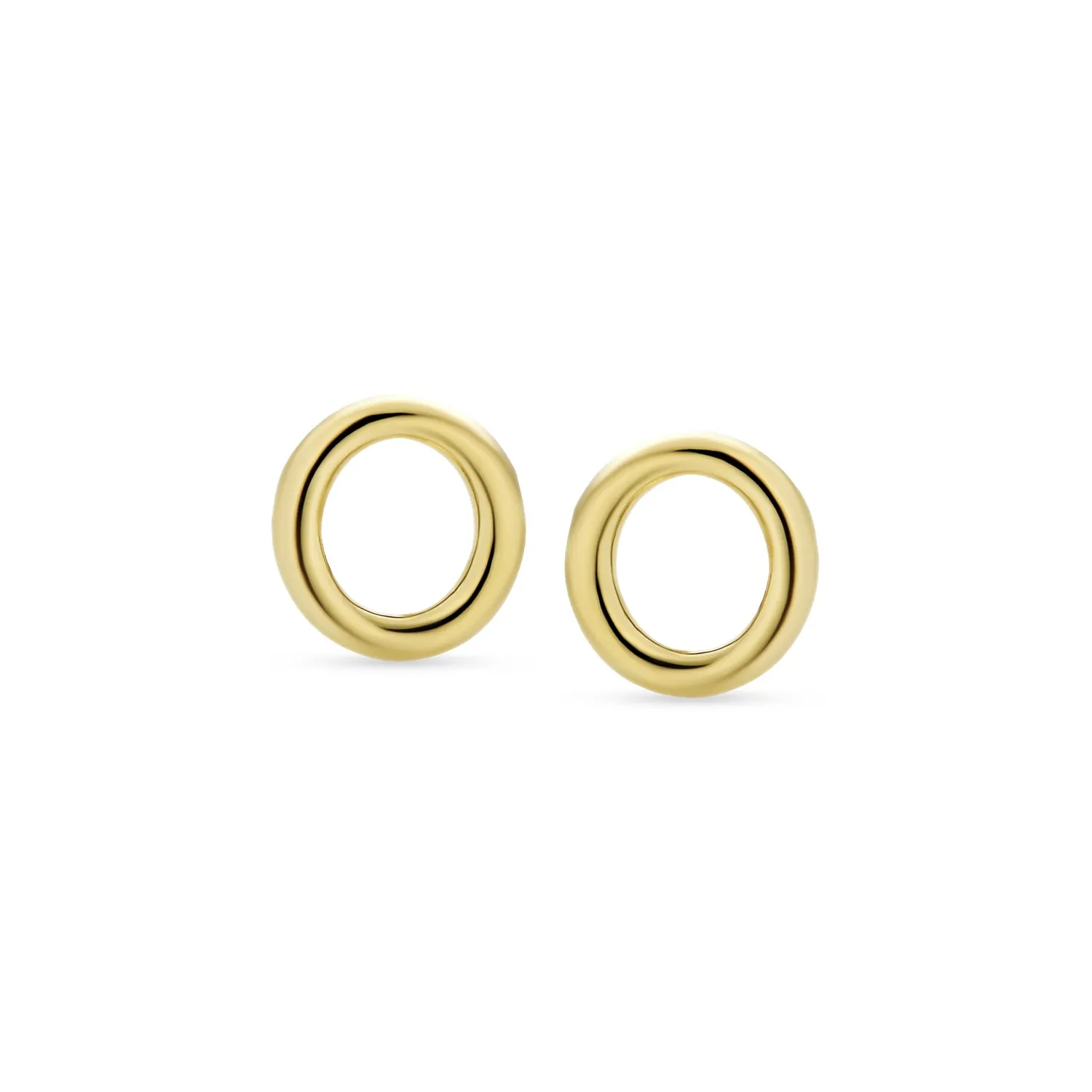 ABC 14K Gold Alphabet Initial Stud Earrings with Safety Ball Screw Back