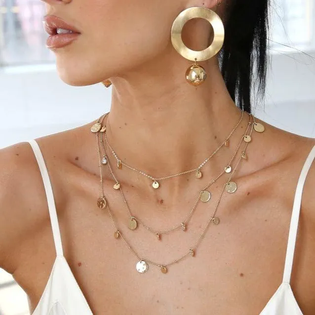 All in Layered Crystal Necklace Set