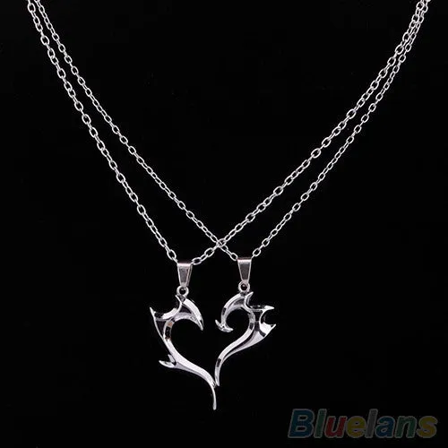 Alloy Heart Magic Wand Pendant Necklace for Women