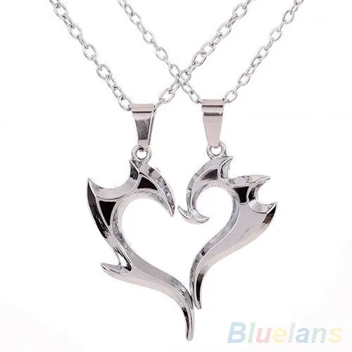 Alloy Heart Magic Wand Pendant Necklace for Women