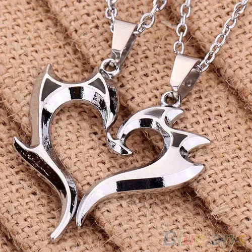 Alloy Heart Magic Wand Pendant Necklace for Women