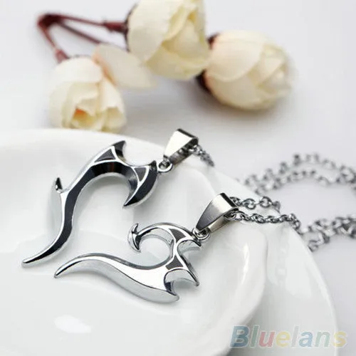 Alloy Heart Magic Wand Pendant Necklace for Women